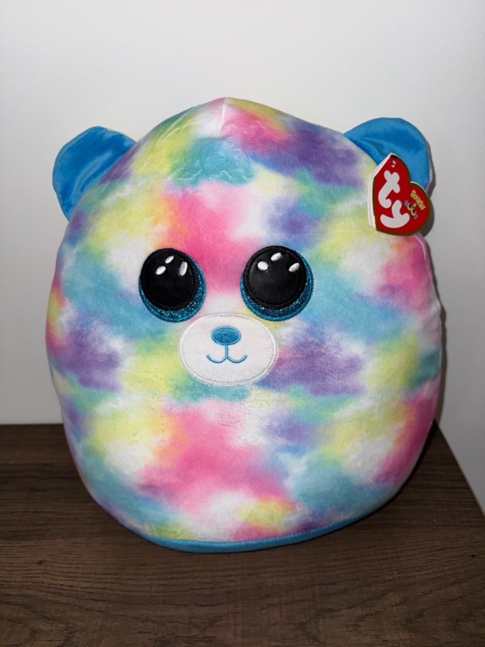 Ty Large Colorful Plush Bear with Blue Ears